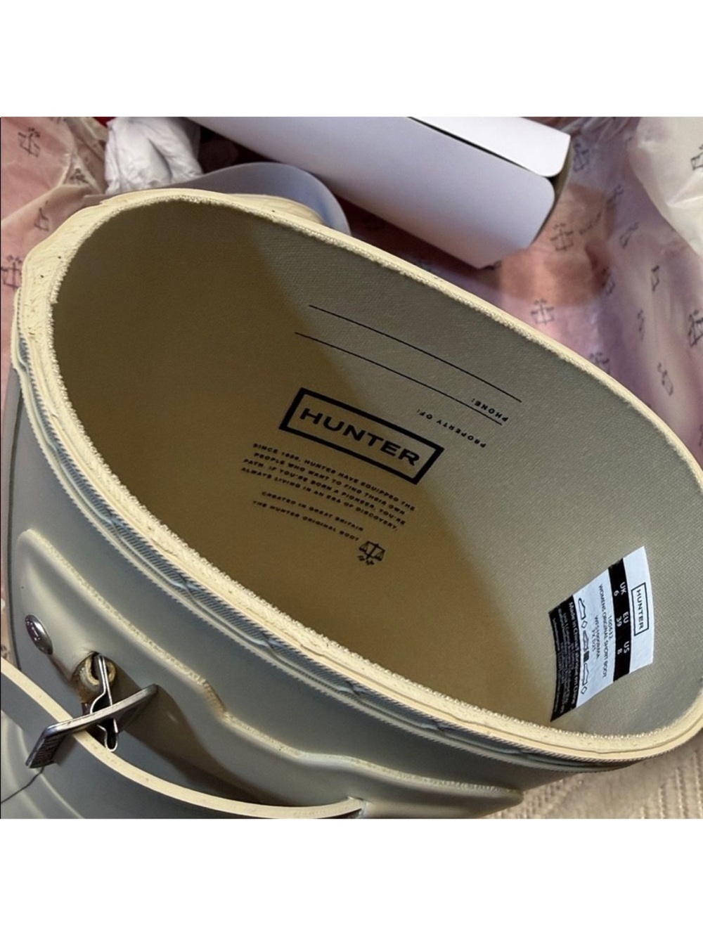 Hunter Short Rain Boot Gravel/Biscuit Size 11 • New in Box - Picture 8 of 8
